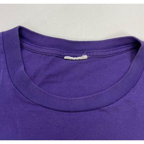 VINTAGE Pocket Blank T-shirt Men XL Purple USA 90s Single Stitch - Picture 6 of 7